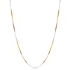 Kooljewelry Tricolor Gold Over Sterling Silver Venetian Box Chain Necklace