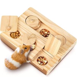 Bhina Hamster Toy, 6 in 1 Rabbit Toy, Wooden Guinea Pig Toy, Small Animal Toy, Hamster Accessories for Hamsters, Guinea Pigs, Chinchillas, Rabbits, Dwarf Hamsters