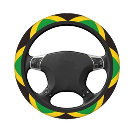 Subily Jamaican Flag Universal Steering Wheel Covers, Cute Car Accessories for Women Girls Car Truck