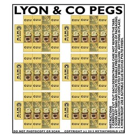 MyTinyWorld Dolls House Miniature sheet of 6 Lyon & Co Peg Boxes