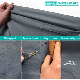 Dalema Dog Bed Cover 35L x 22W x 4H Inch,Heavy Duty Durable Waterproof Fluffy Soft Short Plush Replacement Dog Bed Covers,Washable Removable Pet Bed Mattress Cover with Zipper.Grey,Cover Only.