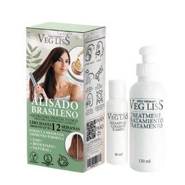 VEGLISS Brazilian Keratin Straightening Vegetables Formula Brazilian Hair Straightening Vegan Smooths Moisture and Repairs Hair, Reduces Frizz and Frizz up to 12 Weeks