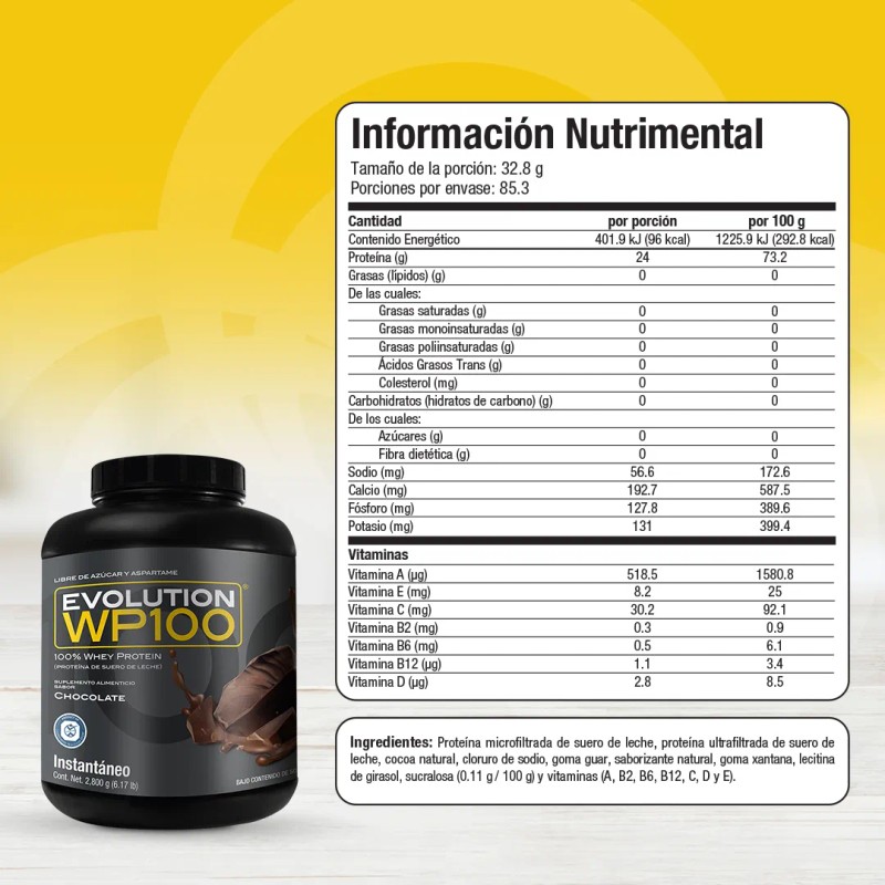 Proteina Suero De Leche (whey) Wp100 Evolution 2.8kg Sabores Sabor