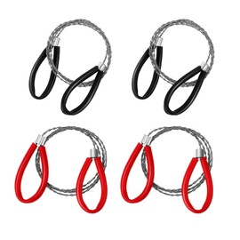 Pack of 4 Stainless Steel Rope Saw, 80 cm Wire Saw with Loops, Hand Chainsaw, Small, Handy, Quick Stored, Survival Equipment for Camping, Garden, Outdoor