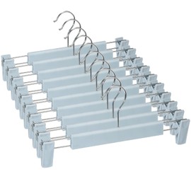 Lamitocs Skirt Hangers，Pants Hangers with Clips，360 ° Swivel Hooks Space Saving Hangers for Pants, Skirts, Clothes, Jeans (10Pack, Light Blue)