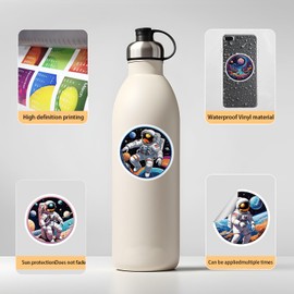 Astronaut Stickers for Laptop(50 Pcs),Gift for Kids Teens Adults Girl,Funny Spaceman Waterproof Stickers for Water Bottle,Vinyl Stickers for Scrapbook,Journal,Dairy,Skateboard