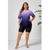 Halcurt Women Plus Size Rash Guard Swimwear Short Sleeve Built