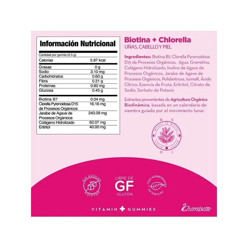 Pack 3 Botes Biotina+chlorella Uñas Cabello Piel Pestañas