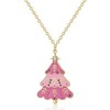 YTDYTD Pink Cubic Zirconia Christmas Tree Necklace