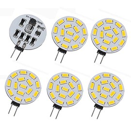 ShuoHui G4 LED 12V 24V Dimmable, 3.5W 350 Lumen 15 SMD 5630 DC 10V-30V Pack of 5 Warm White 3000k (10)