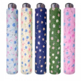 Mini Ultra-Light Portable 3-Fold Umbrella & Parasol Random Color 5ea