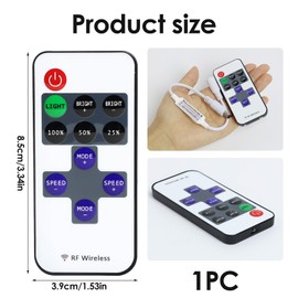 EuAcesry RF DC Remote Control LED Wired 5-24V 5A Mini LED Dimmer Controller Adapter LED Strip for COB SMD 5050 3528 2835 5630 Plain LED Strip