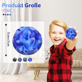 YiJiuBa Pack of 4 Moon Balls, 7 cm High Jumping Rubber Ball Jumps, Moon Ball, Space Ball, Bounce Ball, Moon Ball, Bouncing Ball for Children