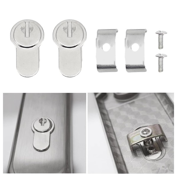 2 Pairs Keyhole Cover Push Fit Cap with Installation Plates