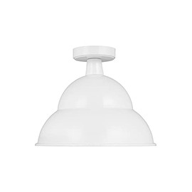 Generation Lighting 1-Light Barn Light Outdoor Ceiling Lamp White 7836701-15, Flush Mount Ceiling Light Fixture for Home Decor, Farmhouse Outdoor Light Fixture Can Use LED Light Bulbs