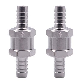 Bestgle Fuel Non Return 0.4 inch (10 mm) 2 Pcs One Way Valve Air Fuel Oil Check Valve Aluminum Alloy Check Valve Non-Return Fuel Line Oil Gasoline Diesel Water One Way Valve Check Silver