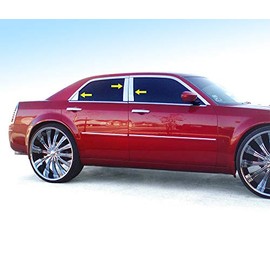 Made in USA! Compatible with 2005-2010 Chrysler 300/300C 6PC Stainless Steel Chrome Pillar Post Trim