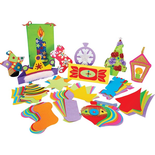 Springboard 10311 Pre-Cut Coloured Christmas Paper Shapes (Pack of 100)
