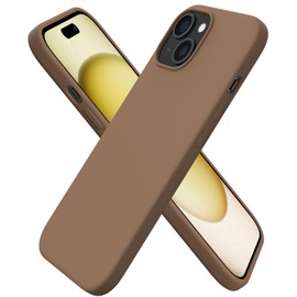 ORNARTO Compatible with iPhone 15 Case 6.1, Slim Liquid Silicone 3 Layers Full Covered Soft Gel Rubber Phone Case, Anti-Scratch Shockproof Protective Cover 6.1 Inch, Brown