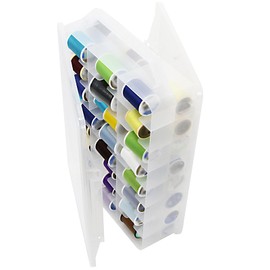 TAICHEUT 2 PCS 46 Grids Sewing Organizer, Clear Compartment Thread Box Storage, Small Double Sided Plastic Organizer Box for Embroidery Floss Sewing Threads Needles