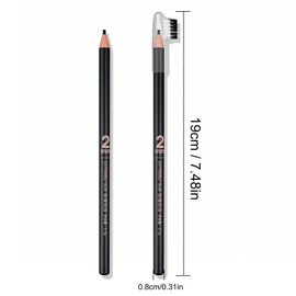 Guapa 12Pcs Slim Eyebrow Pencil with Brush – 2mm Fine Tip Hair-Like Brow Pencil, Waterproof, Peel-Off Sharpener, Natural Looking Brows (Brown-12PCS)