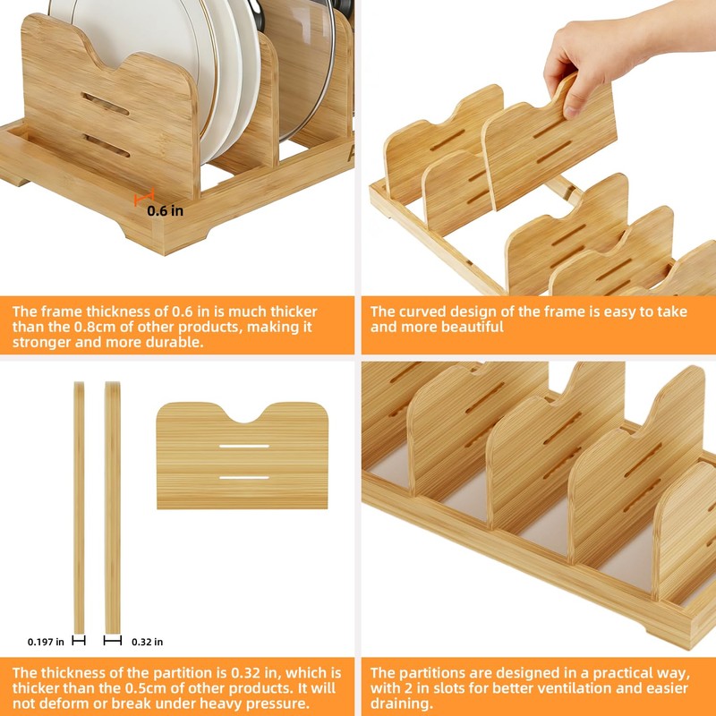 Asufarich Pots and Pans Organizer Under Cabinet, Cutting Board/Baking Sheets