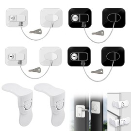 Slzhds Cerraduras para Refrigerador y Congelador, 6 Piezas Autoadhesivas, Seguros para Niños, Candado para Ventanas y Gabinetes, Protección para Electrodomésticos, para aelectrodoméstics, Gabinetes