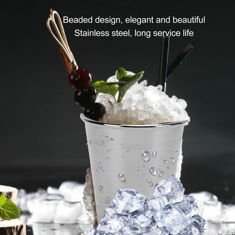 Julep Cup Stainless Steel Elegant Retro High Stability Beaded Mint