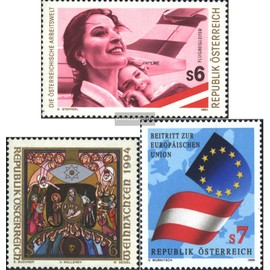Austria 2142,2144,2146 (complete.issue.) fine used/cancelled 1994 Work, christmas, European Union-Accession (Stamps for collectors) Airplanes/Balloons/Zeppelins/Aviation