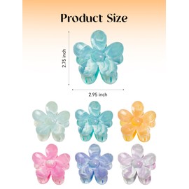 6PCS Magic French Hairpins Grip Petite Flower Clips for Thin Small Hair Accessories for Women (Flower4)