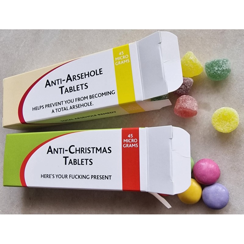 Christmas Fun Secret Santa Party Humbug Joke Prank Medication Pill