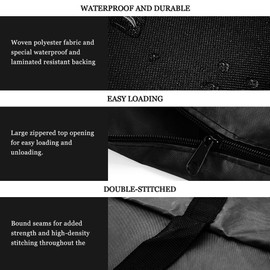 Sundeep Garden Cushion Storage Bag 173x76x51cm 210D Oxford Fabric Large Protective Patio Cushions and Cover (Black)