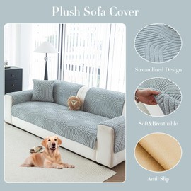 JPGGD - Funda para sofá seccional (1 pieza, gris claro, 36 x 83 pulgadas)