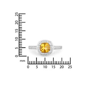 Rafaela Donata Damen Ring aus 925/- Sterling Silber rhodiniert mit Citrin gelb Edelsteinring Edelsteingröße 6,00 mm