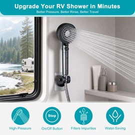 5-Mode High Pressure RV Handheld Shower Head with Filter
