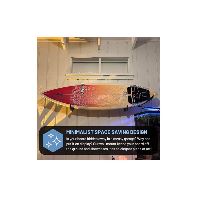 Hang 11 Surfboard Wall Mount - Stylish Wooden Rack for