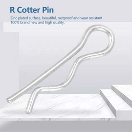 R Retaining Clips Mechanical Hitch Hair Spring Cotter Pins Zinc Plated Fixing Pin Fastener Tractor Clip(1.6*28mm30pcs)
