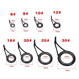8pcs Single Leg Fishing Rod Guides Replacement, Ceramic Fishing Pole Rod Guide Rings, Casting Rod Eyes and Guides Eyelet Repair Kit Fishing Rod Repair Kit Fishing Guides Eyelets