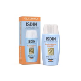 ISDIN Fotoprotector Fusion Water Magic SPF 50, Protector Solar Facial OIL CONTROL, de fase acuosa para uso diario, Textura ultra ligera, 50 ml