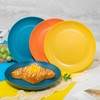 Hioasis 12pcs 8inch Plastic Deep Plates Set,Unbreakable Dessert Dinner Plates,Lightweight