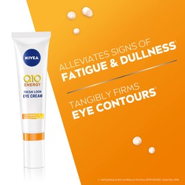 NIVEA Q10 Energy Fresh Look Eye Cream, Targets Fatigue, Dullness, And Crow's Feet, Energising Under Eye Cream Made With Skin-Identical Q10, Vitamin C, And Vitamin E
