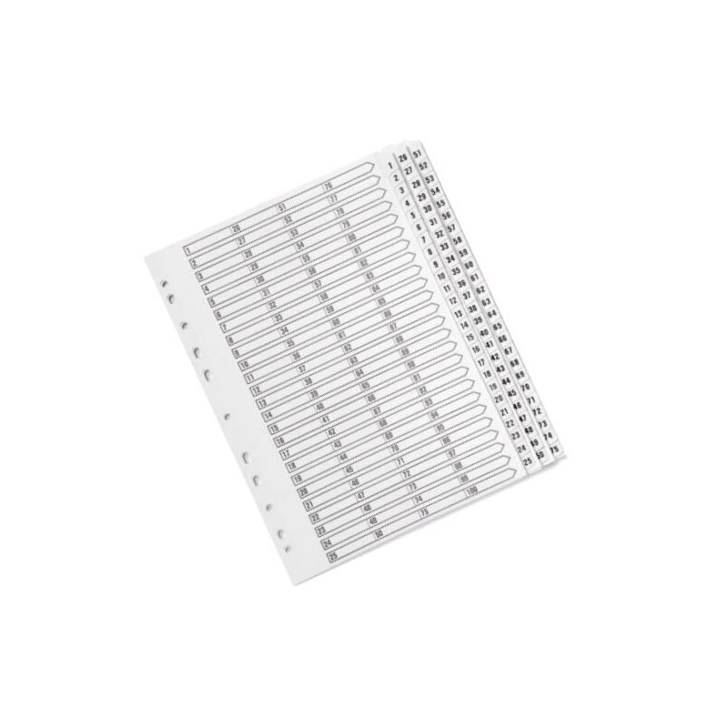 Q-Connect 1-75 Index Multi-Punched Reinforced Board Clear Tab A4 White