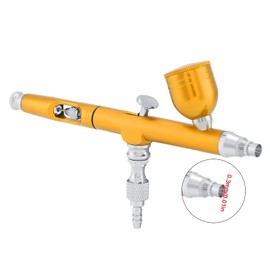 TOPINCN Kits de Pintura de Pistola de Aerógrafo de Alimentación por Gravedad de Doble Acción de 0,3mm, Pistola de Aerógrafo de Alimentación por Gravedad, Kit de Herramientas para Uñas y (Amarillo)