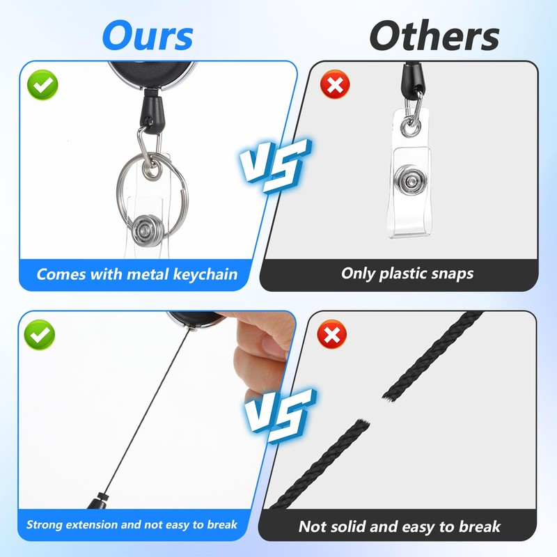 Afcabakila 30 PCS Retractable Badge Holder Bulk, Name ID Badges