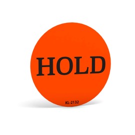 Kenco 2" Circle Inventory Control Stickers for Shipping and Inventory - 500 Permanent Adhesive Labels Per Roll Made in The USA (Hold, 12 Pack)