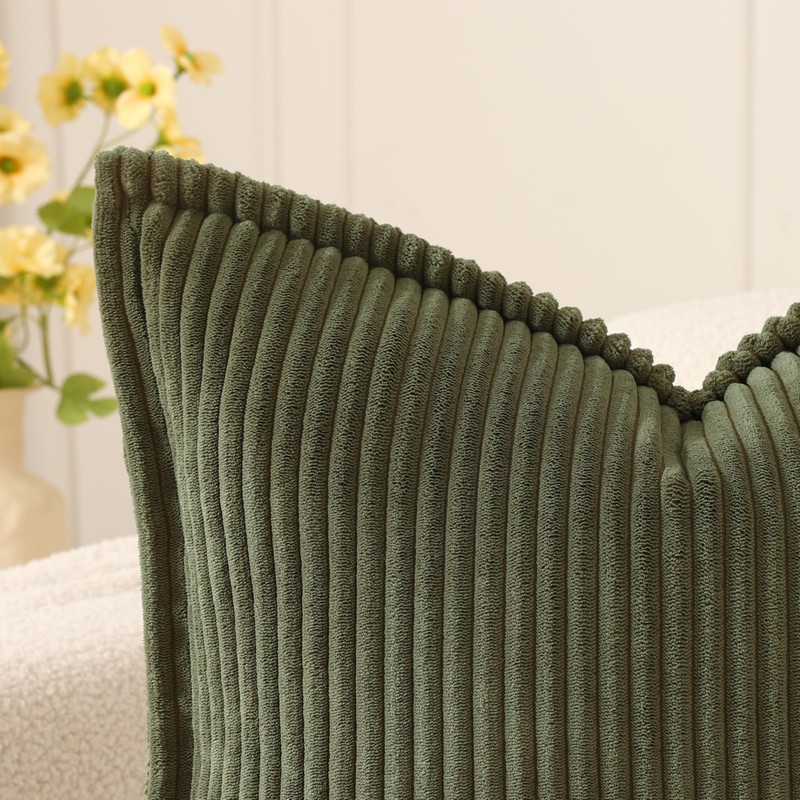 Mecatny Corduroy Fall Throw Pillow Covers 18x18 Set of 2,
