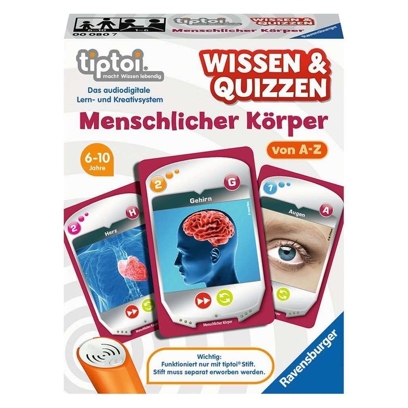 Ravensburger tiptoi 00080 Knowledge and Quizzes: Human Body, Quiz Game