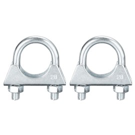 sourcing map Muffler U-Bolt Clamps for 28mm(1-1/8") Diameter Exhaust Tail Pipe, 2pcs Exhaust U Clamp Saddle Type U-Bolt Clamps