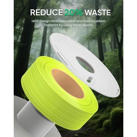 ELEGOO PLA Basic Refill Filament 1.75mm Turquoise Green 1KG, 3D Printer Filament No Spool Dimensional Accuracy +/- 0.02mm, 3D Printing PLA for Reusable Spool Refilling