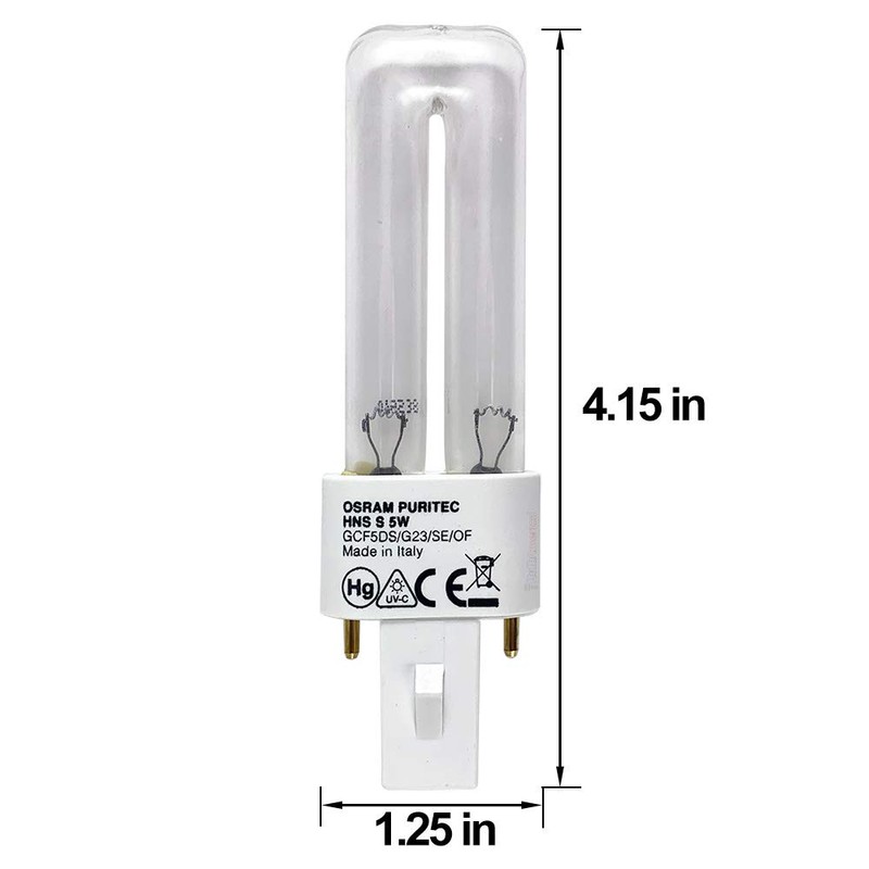 Osram HNS S 5 Watt G23 Puritec Germicidal Ultraviolet Lamps